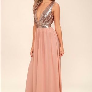 Brand New w/ tags rose gold pink sequins dress